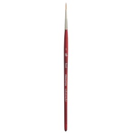 Princeton Velvetouch Round Brush, Synthetic Bristles, Short Handle Mixed Media Paintbrush, Scarlet, Size 1, 1 Count