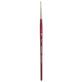 Princeton Velvetouch Round Brush, Synthetic Bristles, Short Handle Mixed Media Paintbrush, Scarlet, Size 2, 1 Count