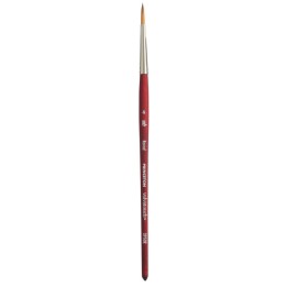 Princeton Velvetouch Round Brush, Synthetic Bristles, Short Handle Mixed Media Paintbrush, Scarlet, Size 4, 1 Count