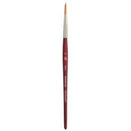 Princeton Velvetouch Round Brush, Synthetic Bristles, Short Handle Mixed Media Paintbrush, Scarlet, Size 6, 1 Count