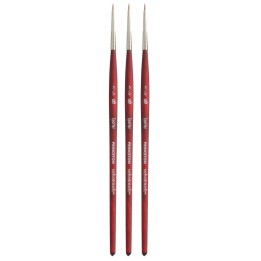 Princeton Velvetouch Spotter Brush, Synthetic Bristles, Short Handle Mixed Media Paintbrush, Scarlet, Size 5/0, Pack of 3