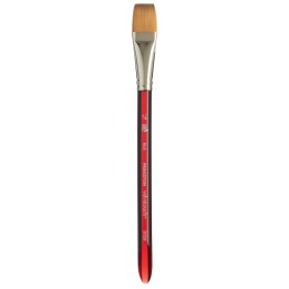 Princeton Velvetouch Wash Brush, Synthetic Bristles, Short Handle Mixed Media Paintbrush, Scarlet, Size 3/4 inch, 1 Count