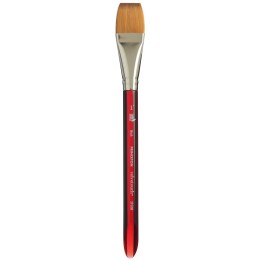 Princeton Velvetouch Wash Brush, Synthetic Bristles, Short Handle Mixed Media Paintbrush, Scarlet, Size 1 inch, 1 Count