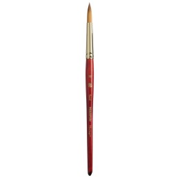 Princeton Heritage Round Brush, Synthetic Bristles, Short Handle Watercolor Paintbrush, Scarlet, Size 10, 1 Count