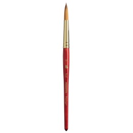 Princeton Heritage Round Brush, Synthetic Bristles, Short Handle Watercolor Paintbrush, Scarlet, Size 12, 1 Count
