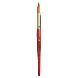 Princeton Heritage Round Brush, Synthetic Bristles, Short Handle Watercolor Paintbrush, Scarlet, Size 16, 1 Count