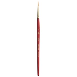 Princeton Heritage Round Brush, Synthetic Bristles, Short Handle Watercolor Paintbrush, Scarlet, Size 2, 1 Count