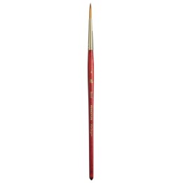 Princeton Heritage Round Brush, Synthetic Bristles, Short Handle Watercolor Paintbrush, Scarlet, Size 4, 1 Count