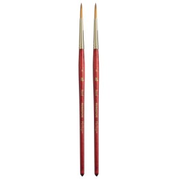 Princeton Heritage Round Brush, Synthetic Bristles, Short Handle Watercolor Paintbrush, Scarlet, Size 4, Pack of 2