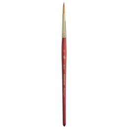 Princeton Heritage Round Brush, Synthetic Bristles, Short Handle Watercolor Paintbrush, Scarlet, Size 6, 1 Count