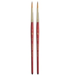 Princeton Heritage Round Brush, Synthetic Bristles, Short Handle Watercolor Paintbrush, Scarlet, Size 6, Pack of 2