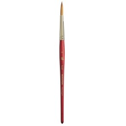 Princeton Heritage Round Brush, Synthetic Bristles, Short Handle Watercolor Paintbrush, Scarlet, Size 8, 1 Count