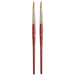 Princeton Heritage Round Brush, Synthetic Bristles, Short Handle Watercolor Paintbrush, Scarlet, Size 8, Pack of 2