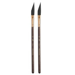 Princeton Neptune Dagger Brush, Synthetic Bristles, Short Handle Watercolor Paintbrush, Dark Wood, Size 3/8 inch, Pack of 2