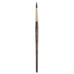 Princeton Neptune Round Brush, Synthetic Bristles, Short Handle Watercolor Paintbrush, Dark Wood, Size 6, 1 Count