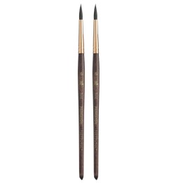 Princeton Neptune Round Brush, Synthetic Bristles, Short Handle Watercolor Paintbrush, Dark Wood, Size 6, Pack of 2