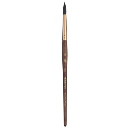 Princeton Neptune Round Brush, Synthetic Bristles, Short Handle Watercolor Paintbrush, Dark Wood, Size 8, 1 Count