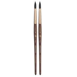 Princeton Neptune Round Brush, Synthetic Bristles, Short Handle Watercolor Paintbrush, Dark Wood, Size 8, Pack of 2