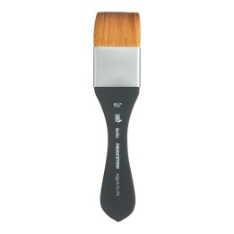 Princeton Aqua Elite Mottler Brush, Synthetic Bristles, Short Handle Watercolor Paintbrush, Matte Black, Size 1/2 inch, 1 Count