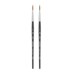 Princeton Aqua Elite Round Brush, Synthetic Bristles, Short Handle Watercolor Paintbrush, Matte Black, Size 4, Pack of 2