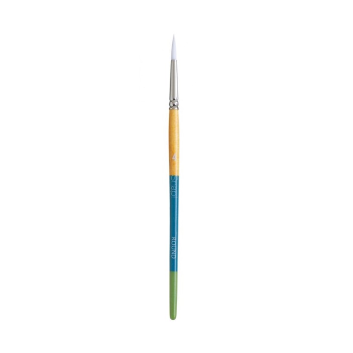 Princeton Snap! Round Brush, Synthetic Bristles, Short Handle Mixed Media Paintbrush, Multicolor, Size 4, 1 Count