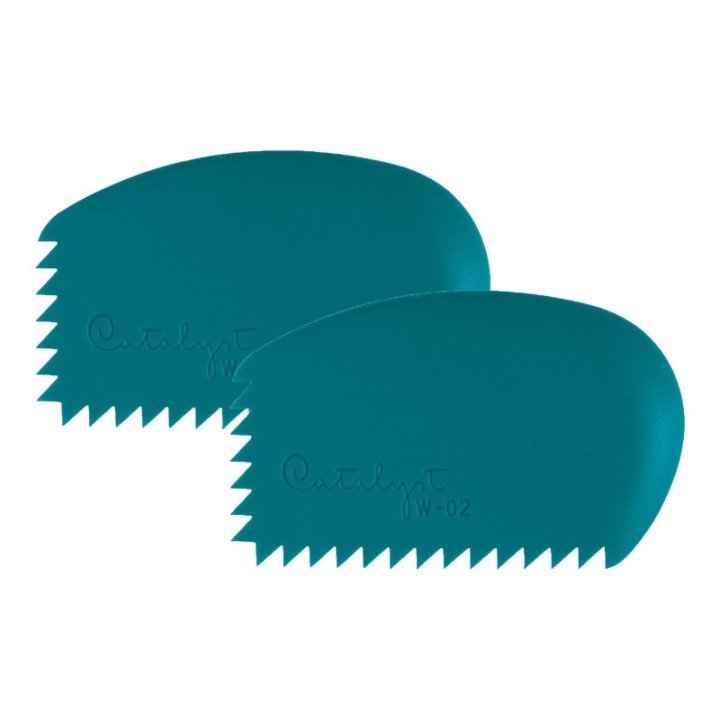 Princeton Catalyst Tool Wedge, Silicone, Mixed Media Paintbrush, Blue, Size 2, Pack of 2