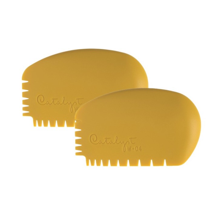 Princeton Catalyst Tool Wedge, Silicone, Mixed Media Paintbrush, Yellow, Size 4, Pack of 2