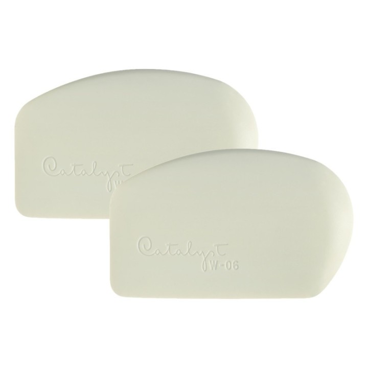 Princeton Catalyst Tool Wedge, Silicone, Mixed Media Paintbrush, White, Size 6, Pack of 2