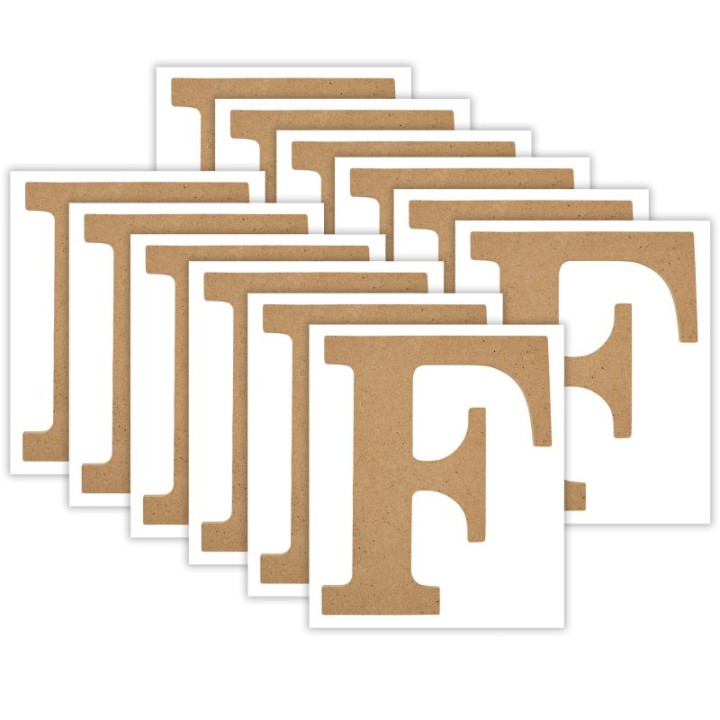 Plaid MDF Letter, F, 5 Inch, Pack of 12