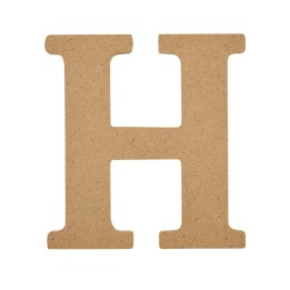Plaid MDF Letter, H, 5 Inch