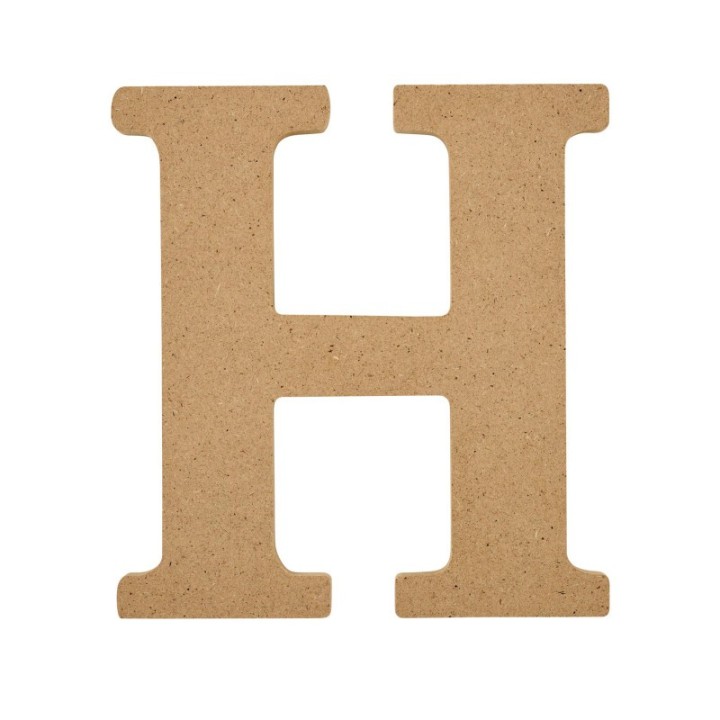 Plaid MDF Letter, H, 5 Inch