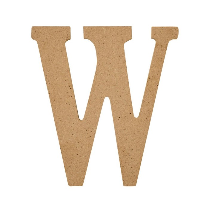 Plaid MDF Letter, W, 5 Inch