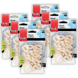 Plaid 1" Wood Letters, 60 Per Pack, 6 Packs