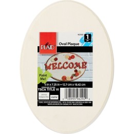 Plaid Wood Plaque, Oval, 7.25" x 5"