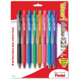 Pentel® WOW!™ Retractable Ball Point Pens, 8-pack assorted