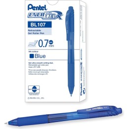 Pentel® EnerGel-X™ Retractable Liquid Gel Pen, Blue, 0.7mm, Pack of 12