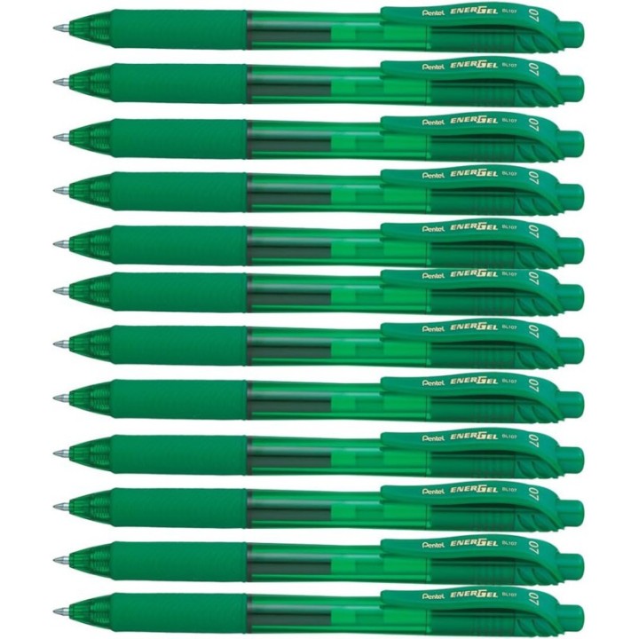 Pentel® EnerGel-X™ Retractable Liquid Gel Pen, Green, Pack of 12