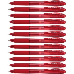 Pentel® EnerGel-X™ Retractable Liquid Gel Pen, Red, 0.5mm, Pack of 12