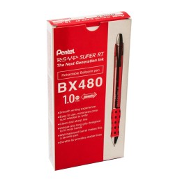 Pentel® R.S.V.P.® Super RT Retractable Ballpoint Pen, Red, Pack of 12