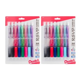 Pentel® R.S.V.P.® Super RT Retractable Ballpoint Pen, Assorted, 8 Per Pack, 2 Packs