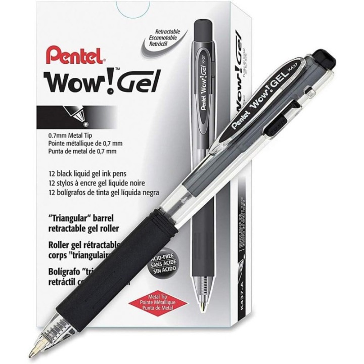 Pentel® WOW!™ Gel Pen, Black, Pack of 24