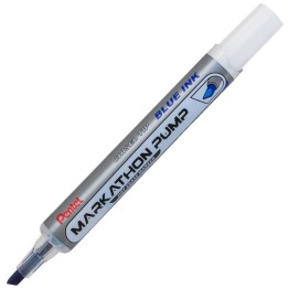 Pentel® Markathon Pump Dry Erase Marker, Chisel Tip, Blue Ink, 1 Dozen