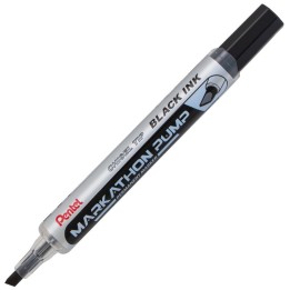 Pentel® Markathon Pump Permanent Marker, Chisel Tip, Black Ink, 1 Dozen