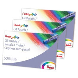 Pentel® Oil Pastels, 50 Per Pack, 3 Packs