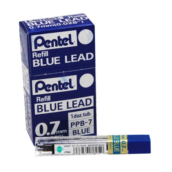 Pentel® Refill Lead Blue (0.7mm) Fine, 12 Pieces Per Pack, 12 Packs