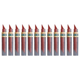 Pentel® HB Super Hi-Polymer Leads, 0.7mm, Red, 12 Per Tube, 12 Tubes