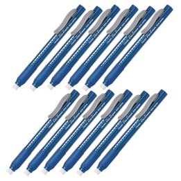 Pentel® Clic Erasers® Grip, Blue Barrel, Pack of 12
