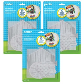 Perler™ Small & Large Basic Shapes Clear Pegboards, 5 Per Pack, 3 Packs