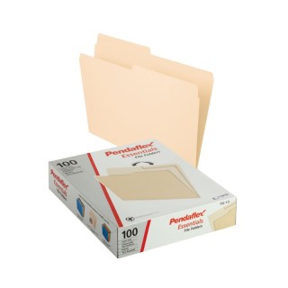 Pendaflex® File Folders, Letter Size, Manila, 1/2 Cut, Box of 100
