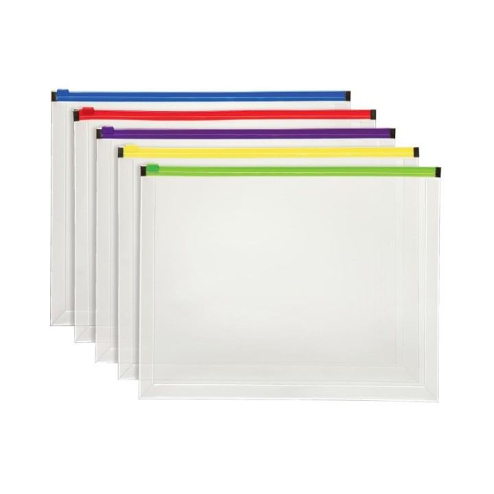 Pendaflex® Poly Zip Envelope, Letter Size, Assorted, 5-Pack